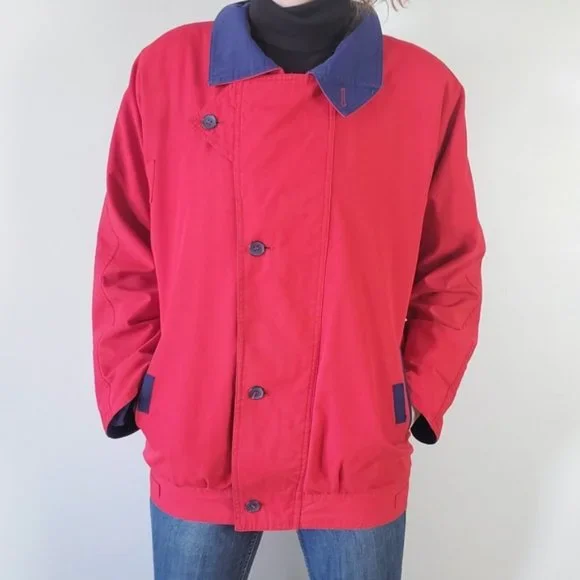 Vintage red contrast lined light jacket - Picture 2 of 10